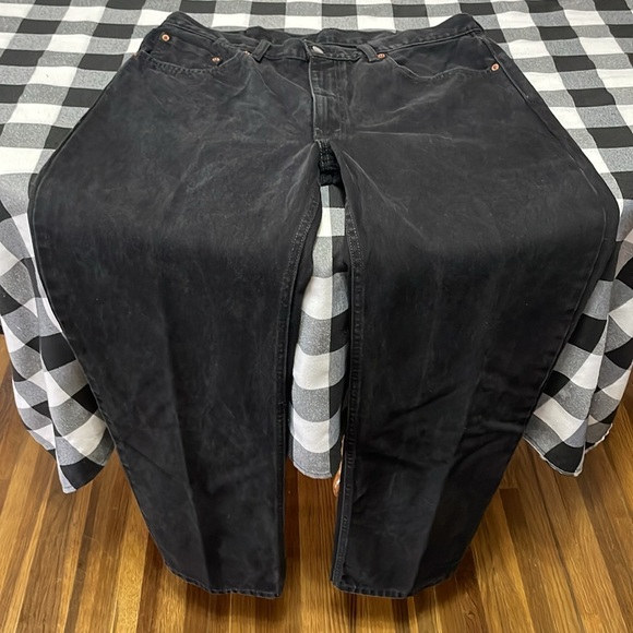 Levi Levi's 550 Black Tapered Leg Jeans Men's Size 38 x 32 Cotton - Picture 8 of 12